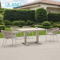 Uland Halat Açık Hava Yemek Masası ve Sandalye Seti Modern Tasarım Veranda Mobilyası Açık Hava Otel ve Villa Masaları ve Sandalyeleri