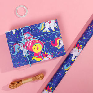 Venta al por mayor 80g de papel recubierto de impresión personalizada papel de regalo de cumpleaños para embalaje - Product Image 2