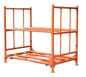 Nhiệm vụ nặng nề bền kho ráp kim loại màu xanh gấp có thể điều chỉnh ngăn xếp lốp giá xếp chồng kệ - Product Image 2