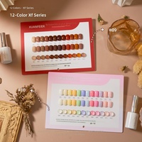 Ensemble de vernis à ongles gel 12 couleurs style Morandi avec fonction de scellement, couleurs unies rouge/rose/violet, nouveauté 2026