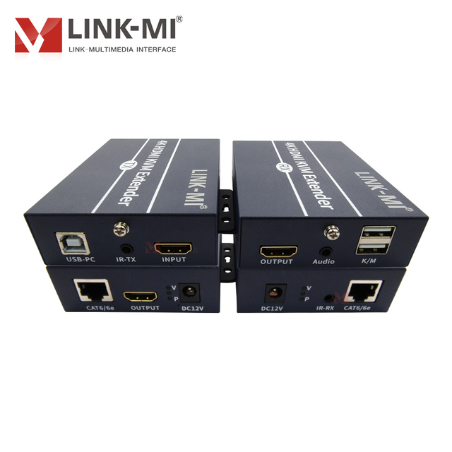 4K 120m HDMI KVM Extender Over Cat6 Cable with USB Keyboard Mouse Extension Local Loop Out and IR Control