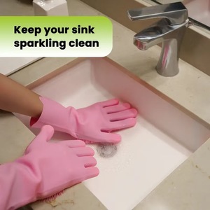 ถุงมือซิลิโคนสำหรับใช้ในครัวเรือน กันน้ำ กันความร้อน หนาพิเศษ ป้องกันรอยขีดข่วน ถุงมืออาบน้ำสัตว์เลี้ยง - Product Image 3