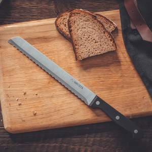 Couteau à pain en acier inoxydable Mega Line de 20.5cm, ensemble de couteaux de cuisine au design moderne avec manche jetable pour les aliments et les fruits - Product Image 1
