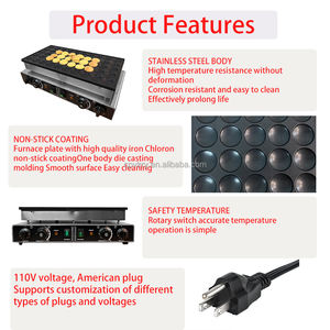 Máquina Comercial CPVKRY de 1700W para Hornear Tartaletas y Mini Panqueques, 50 Piezas de 1.8 Pulgadas, con Revestimiento Antiadherente de Teflón para Snacks - Product Image 3