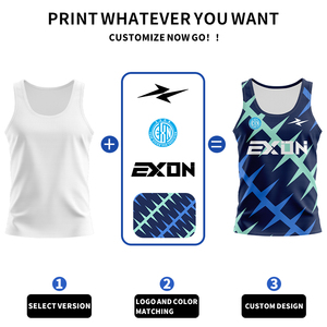 Gilet de course respirant en maille EXON Digital Print, avec tissu en maille, débardeur de marathon pour l'entraînement en extérieur et la remise en forme - Product Image 2