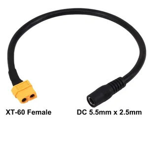 XT60 XT-60 femmina a femmina DC 5.5mm x 2.5mm Jack cavo adattatore di alimentazione per Monitor FPV cavo di alimentazione Drone di alimentazione