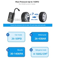 Pompe à air électrique portable sans fil numérique à cylindre unique, mini gonfleur de pneus de voiture 12V universel