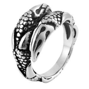 Yunnique – bague griffe d'aigle en acier inoxydable pour hommes, bijoux à la mode, couleur argent, design du zodiaque animal, accessoire cadeau - Product Image 5