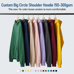 綿100% ドロップショルダー パーカー プルオーバー ユニセックス カスタム ヘビーウェイト オーバーサイズ 無地 刺繍 スウェットパーカー 製造 - Product Image 3