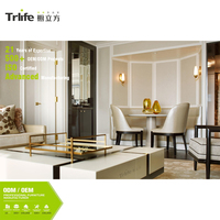 Hochwertige Melamin-Hotelsuite-Möbel Modernes Schlafzimmer Bett Nachttisch Bank Wohnzimmer Sessel TV-Schrank Umweltfreundlich Langlebig