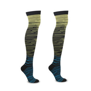 Compports Circulation Meilleur soutien Chaussettes <span class=keywords><strong>de</strong></span> compression <span class=keywords><strong>de</strong></span> conception <span class=keywords><strong>fantaisie</strong></span> sur les bas du genou Extra Long Plus Size Women Thigh High Sock - Product Image 6