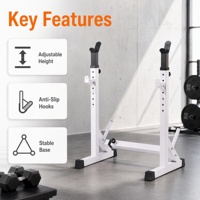 Rack d'entraînement multifonctionnel pour la musculation, largeur et hauteur réglables, cadre en acier, support de squat, crochets en J, demi-rack de fitness à domicile