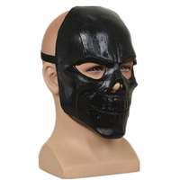 Masque noir en latex Harley Quinn Raptor Squad, casque d'horreur Halloween, demi-masque crâne, thème Alien vs Predator, dents pointues