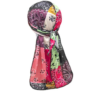 Durags en satin soyeux extra long avec logo personnalisé Durags au design léopard pour femmes et hommes pour l'extérieur - Product Image 3