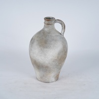 Vase en terre cuite vieilli style Wabi Sabi Lian Da, avec une seule poignée, en céramique, pour fleurs séchées, décoration d'intérieur.