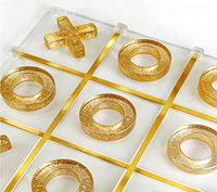 Jeu de société classique pour enfants, échecs internationaux en acrylique et jeu de tic-tac-toe XO, jeu de plateau multi-style