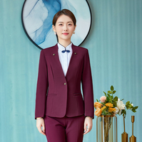 Ropa de trabajo de Recepción de bienvenida de negocios profesional, restaurante chino, gerente de banquete de Hotel, traje de personal de recepción, 4 transpirables