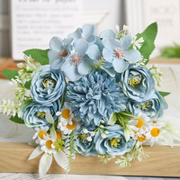Bouquets de fleurs artificielles en soie de grande taille Alwaysbloom - Prêts à l'emploi - Roses haut de gamme - Décoration de mariage à domicile - Ornements pour cheveux - Décoration DIY