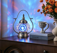 Lampe de chevet portable USB 5V à commande tactile, lampe de table lumineuse colorée avec ornement turc ajouré pour comptoir de bar et café