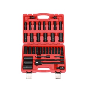 Ổ cắm tác động chính 1/2 "đặt ổ cắm sâu <span class=keywords><strong>36</strong></span> mảnh đặt Tiêu chuẩn SAE (3/8" đến 1-1/4 ") & số liệu (10-32mm) Thép CR-V - Product Image 1