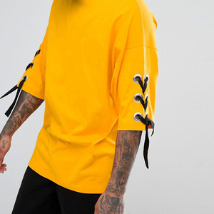 <strong>alibaba</strong> Suppliers New Arrivals Men's Casual Wear Custom logo Lace up Short Sleeve <strong>t</strong> <strong>Shirt</strong> <strong>Wholesale</strong> Cheap Tee - Product Image 4