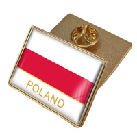 Épingles à chapeau Drapeaux du Monde, Fabrication de Broches Émaillées Personnalisées avec Logo, Épingles de Revers Drapeau de Pays, Badge Drapeau de Pologne