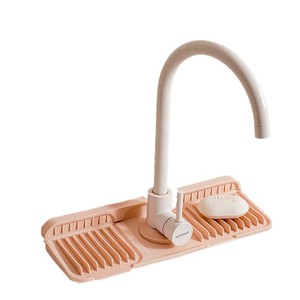 Protection anti-éclaboussures pour évier, tapis antidérapant en silicone pour robinet, support pour éponge, tapis <span class=keywords><strong>de</strong></span> drainage et <span class=keywords><strong>organisateur</strong></span> d'évier pour cuisine - Product Image 1