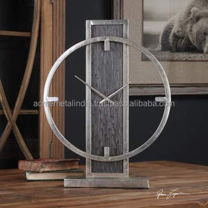 Reloj de mesa despertador de Metal de diseño antiguo con Base cuadrada oro plata acabado perfecto elegante decoración del hogar acento elegancia atemporal - Product Image 6