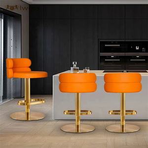 Chaise de <span class=keywords><strong>bar</strong></span> nordique de luxe moderne simple chaise de <span class=keywords><strong>bar</strong></span> hôtel ascenseur rotatif en cuir inoxydable <span class=keywords><strong>tabouret</strong></span> de <span class=keywords><strong>bar</strong></span> à pieds hauts - Product Image 6
