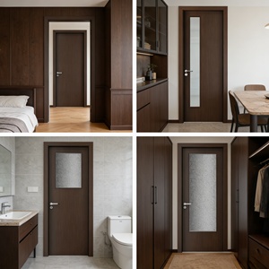 Puerta de Apartamento HPL Resistente al Viento con Acabado de Superficie, Puerta Interior Moderna de Vidrio Esmerilado de Primera Calidad para Hoteles Residenciales - Product Image 6
