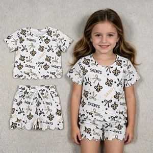 Conjuntos de Ropa para Niñas de la Marca RTS Boutique, Estilo Casual Escolar, con Diseño de Borde Festoneado, para el Verano - Product Image 3