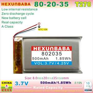 • V-mAh 10K <span class=keywords><strong>3</strong></span> أسلاك NTC بطارية أيون الليثيوم بوليمر ل TWS سماعة أذن ساعة ذكية سماعة رأس T278 - Product Image 3