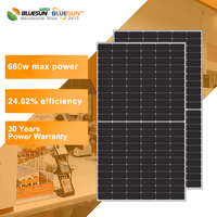 Module solaire Bluesun HeX 660W N-type TOPCon Bifacial à demi-cellules avec une efficacité de 24,43 %, anti-PID et faible consommation d'énergie pour toiture