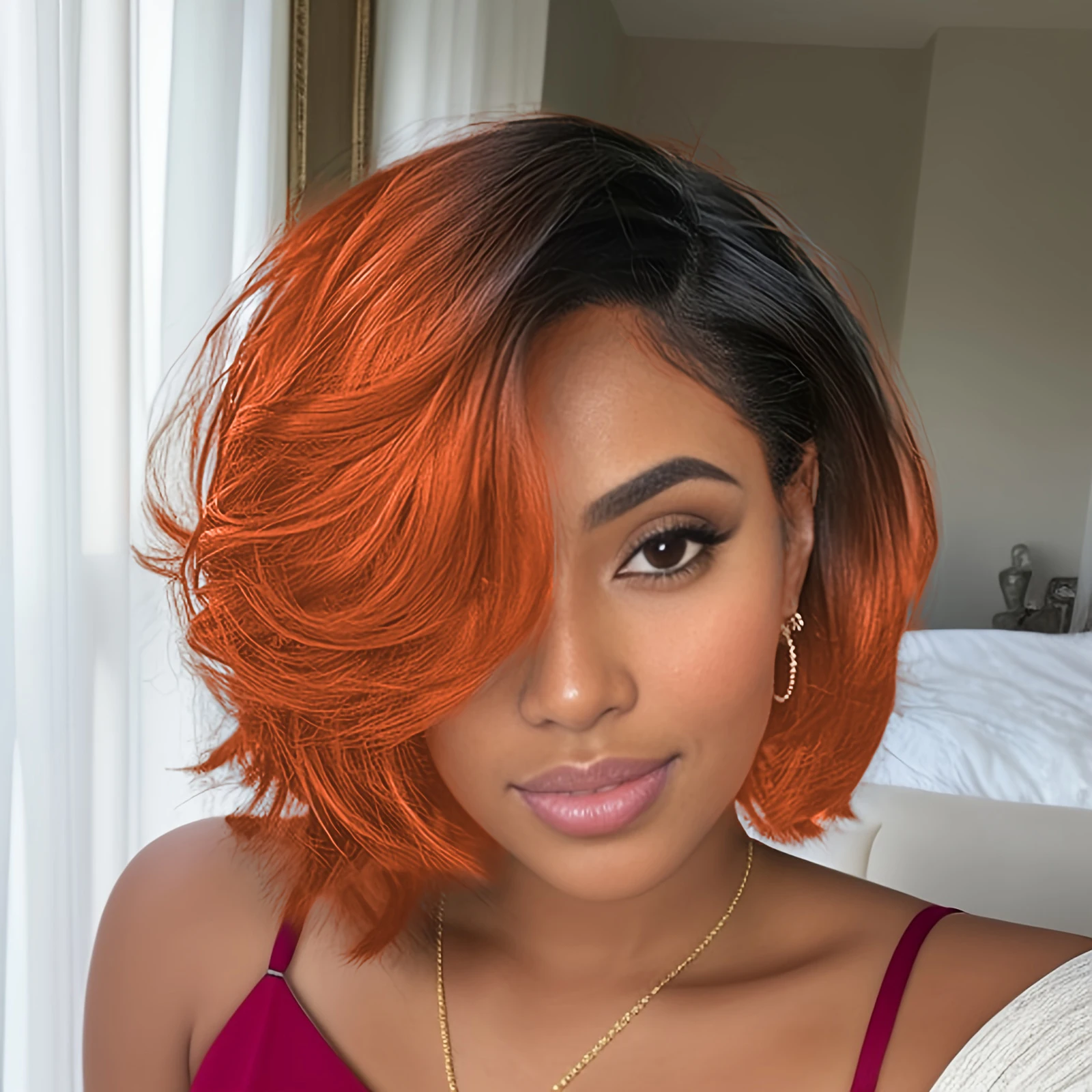 วิกผมมนุษย์แท้ ทรงพิกซี่สั้น หยิก#๑บ๓๕๐