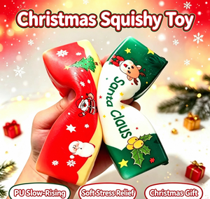 Jouet Squishy de Noël en forme de <span class=keywords><strong>beurre</strong></span>, jouet à presser en mousse PU à remontée lente, anti-stress, cadeaux et décorations de Noël pour enfants et adultes - Product Image 1
