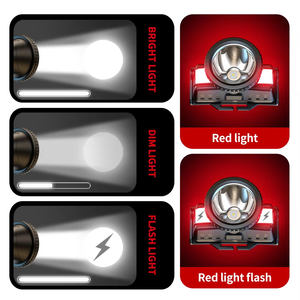 ไฟสี<span class=keywords><strong>แดง</strong></span> LED แบบชาร์จไฟได้ไฟหน้าแบบเหนี่ยวนำคลื่นสำหรับใช้ในการค้นหาฉุกเฉินมี5โหมด1200mAh สำหรับการเดินป่า - Product Image 3