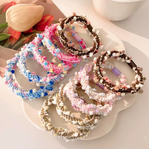 Élastiques à cheveux pour femmes, style décontracté, avec fleurs, version audacieuse, motif M&M's, collection automne 2024, origine Yiwu - Product Image 1