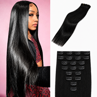 Extensions de cheveux à clipser en cheveux humains véritables, invisibles et naturelles, douces et sans nœuds, ajoutent instantanément de la longueur et du volume