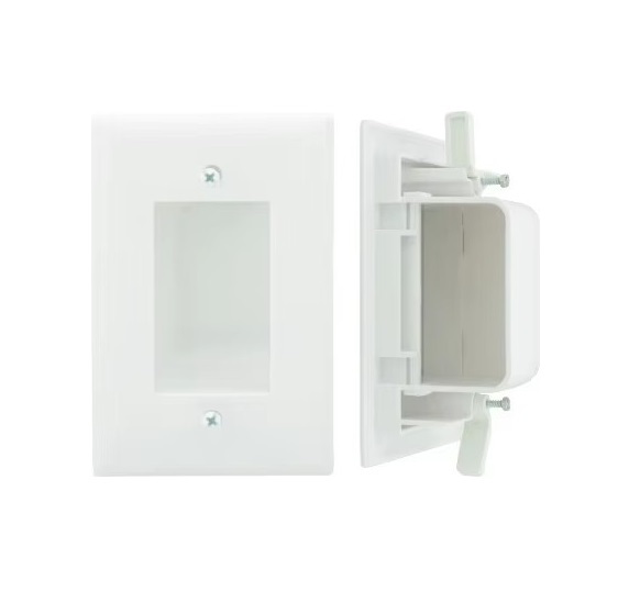Recessed Cable Wall Plate Cover Low Voltage Face Plate Wings US Standard Size ABS Material Custom Color Options for TV Cable