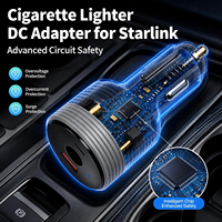 Cargador de Coche 3 en 1 de 60W para Starlink Mini, Adaptador de Corriente para Coche con Múltiples Puertos DC+USB-A+USB-C para Encendedor de Cigarrillos