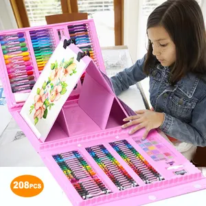 208pcs150pc nghệ thuật vẽ Set Kit Nguồn cung cấp sơn bút chì Hot Bán cao cấp màu nước Vẽ Bút Chì Set cho trẻ em trẻ em thanh thiếu niên người lớn