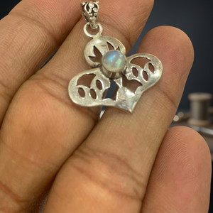 Handmade Artist Butterfly Design Solid German <b>Silver</b> Elegant Moonstone Pendant Gemstone Bohemian Style Party Fine Wholesale - Product Image 3