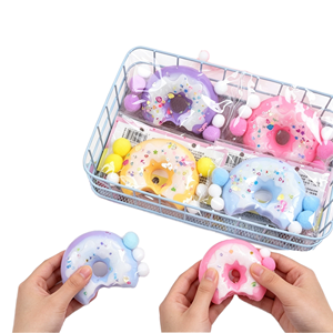 QYS 8cm TPR Donut Squishy Soft Slow Rebound Food Squeeze Stress Relief <b>Toy</b> Carded Packaging <b>for</b> Girls Teens & <b>Adults</b> - Product Image 1