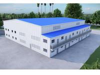 Bâtiment préfabriqué (PEB) moderne en panneaux sandwich isolés, hangar en acier lourd pour marchandises sensibles à la température