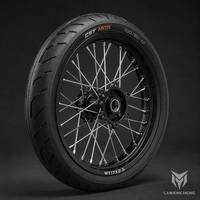 Ensemble de roues Supermoto Surron Ultra Bee 17 pouces avec moyeu CNC usiné et jante à rayons noire pour moto électrique tout-terrain, prêt pour la piste
