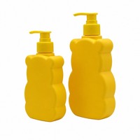 Conteneur à pompe plat en HDPE de 300 ml et 500 ml pour savon liquide, shampoing, bain de bébé, personnalisé, mignon, OEM, ODM