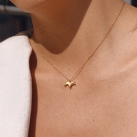 Offre Spéciale – Collier Pendentif Assorti en Acier Inoxydable Plaqué Or 18K, Motif Mini Chat et Chien Mignon, pour Femmes, Couples et Meilleurs Amis