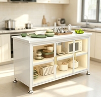 Étagère de rangement, Plan de travail pour la préparation des repas et la découpe des légumes, Étagère de rangement pour micro-ondes, casseroles et bols, Armoire de rangement