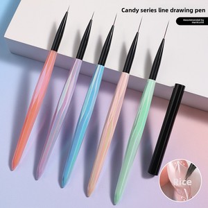 Acrylic Candy Handle Pull Out Nail Art Liner Pen Fine Line Drawing Brush Tool for Wearable Press on Nails Salon Manicure Design - Product Image 1