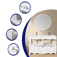 Meuble-lavabo de salle de bain moderne et luxueux, finition laquée, construction en MDF, lavabo et miroir en option, certifié FSC